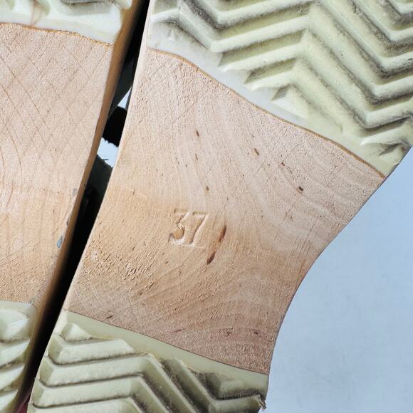 Lotta’s From Stockholm Brown Leather Clogs Wooden Sandals Size 37 - Picture 10 of 12